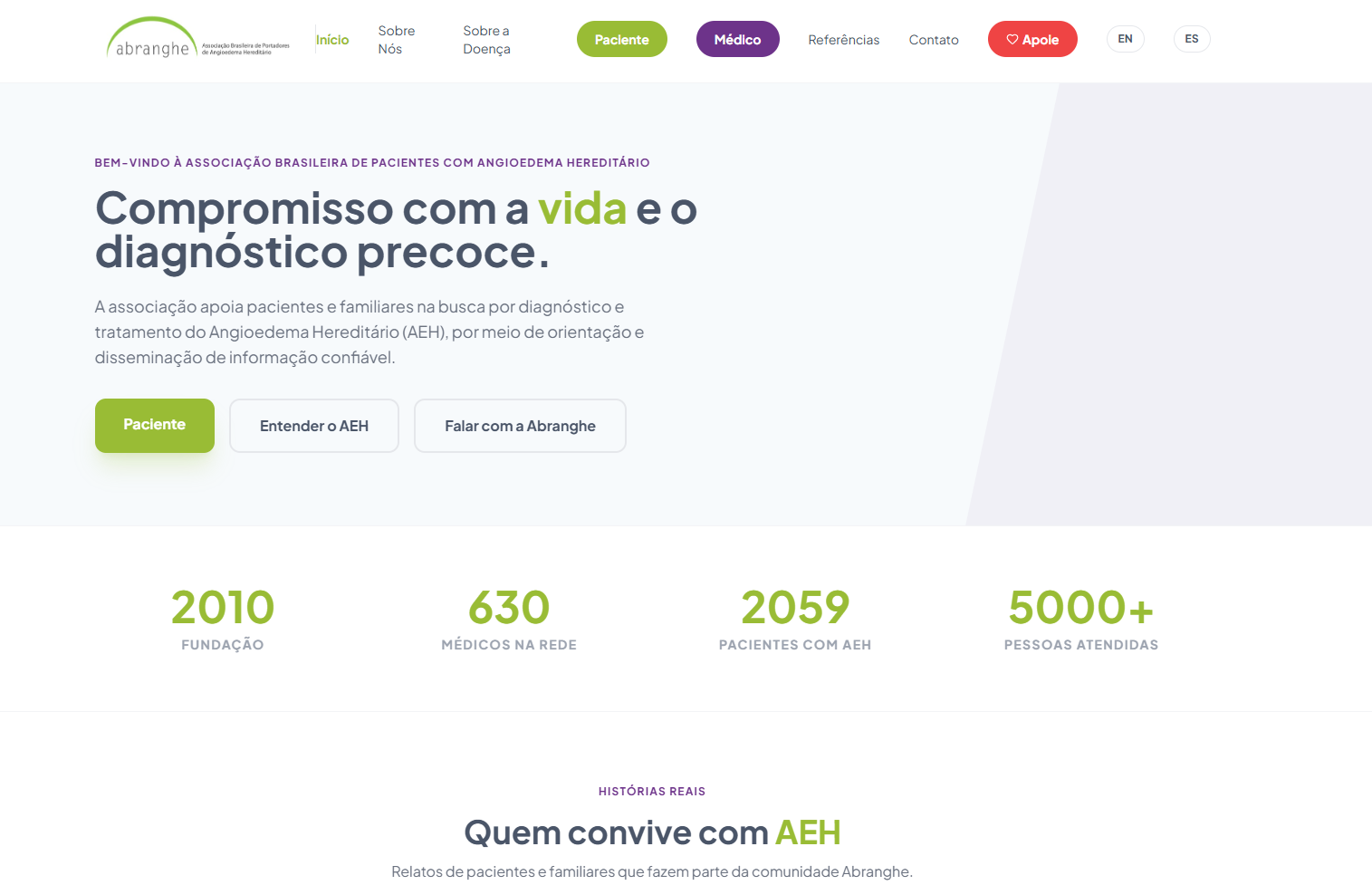 Homepage da Abranghe — abranghe.org.br